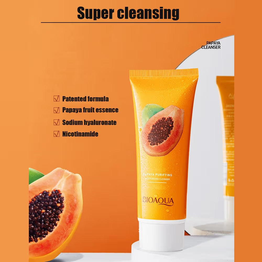 BIOAQUA Papaya Purifying Moisturizing Cleanser – 100g
