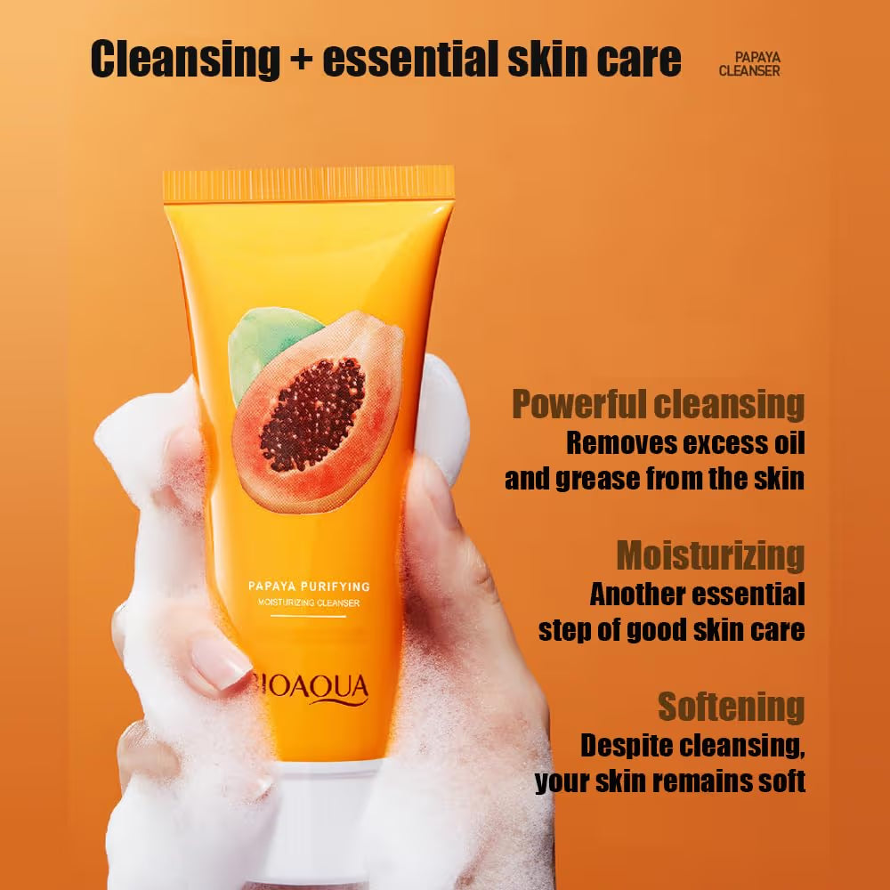 BIOAQUA Papaya Purifying Moisturizing Cleanser – 100g