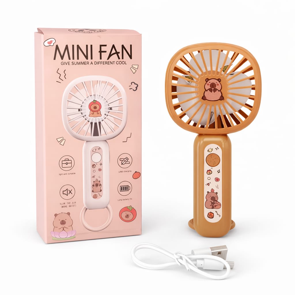 Cute Rechargeable Mini Handheld Fan – Portable USB Cooling Fan