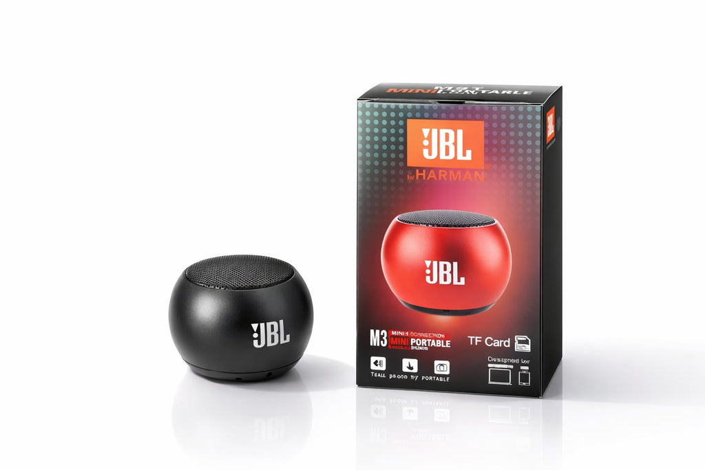 JBL M3 Mini Portable Bluetooth Speaker – Wireless, TF Card Support, Rechargeable (Red, Black & Blue)