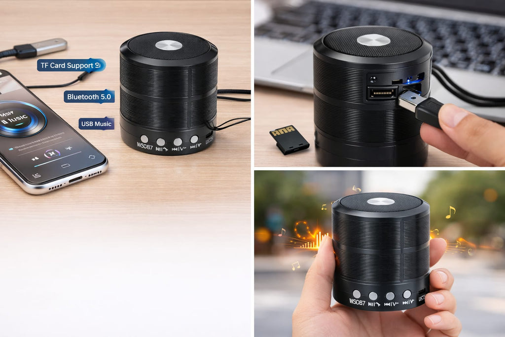 WS-887 Wireless Mini Bluetooth Speaker – Portable, USB/TF Card Support, Deep Bass Sound
