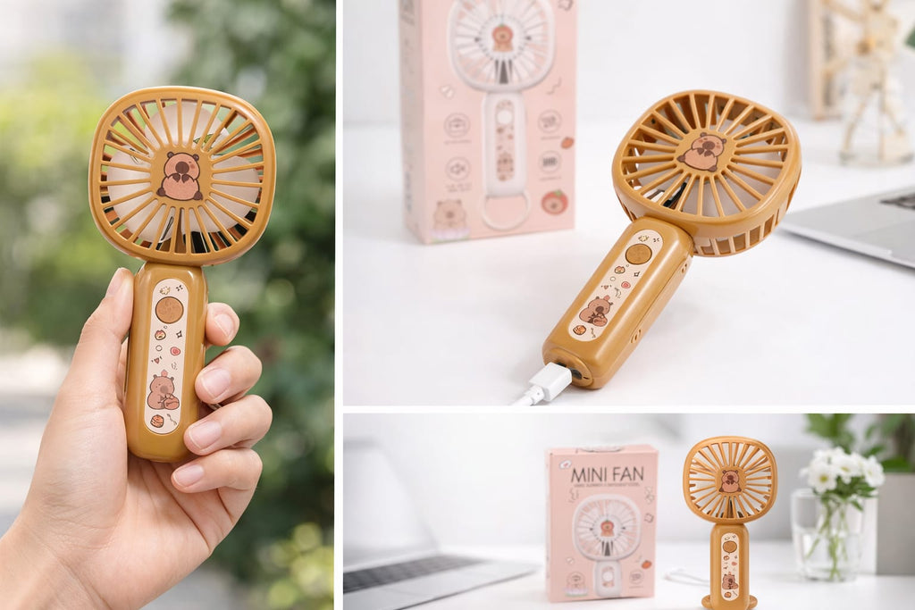 Cute Rechargeable Mini Handheld Fan – Portable USB Cooling Fan