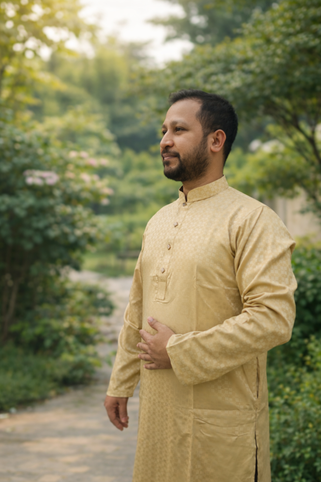 Premium Golden Jacquard Punjabi | Eid Special Collection